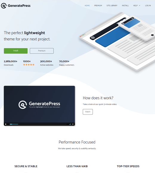 GeneratePress 워드프레스 무료 테마
