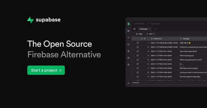 Supabase 오픈 소스 기반 개발 툴